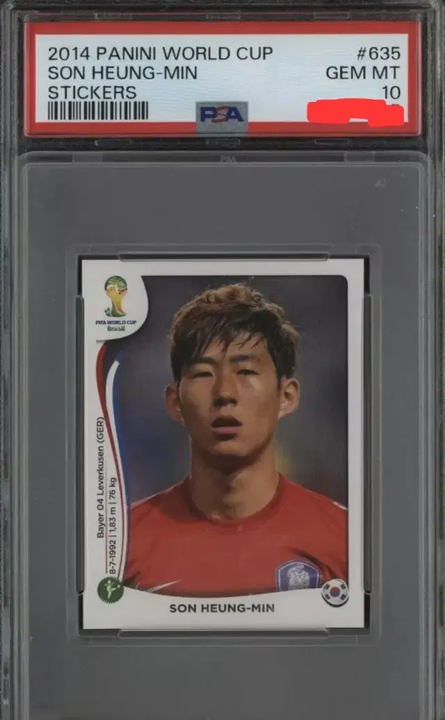 2014 파니니 월드컵 스티커 손흥민 PSA 10