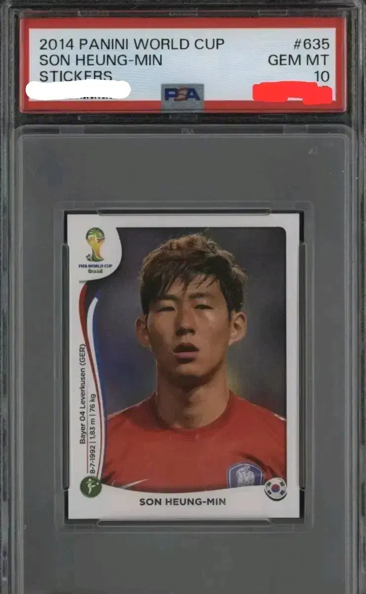 2014 파니니 월드컵 스티커 손흥민 PSA 10