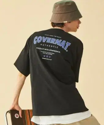 (NEW) Covernat Drawing Layout Logo T-Shirt Black