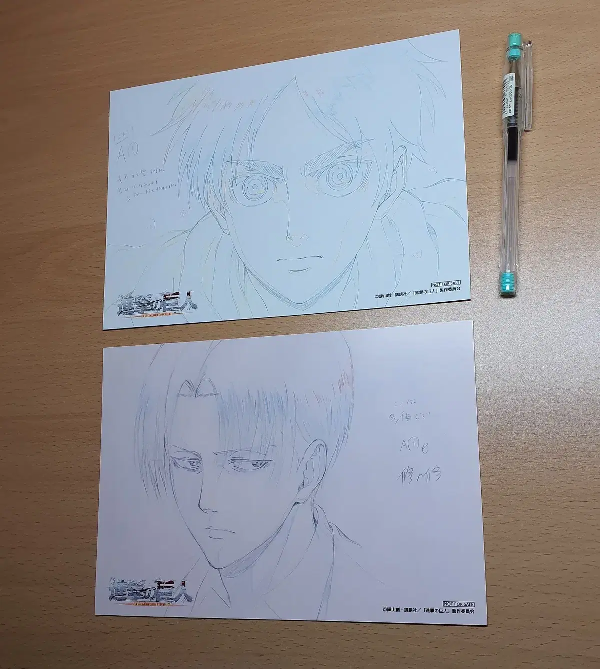 Attack on Titan: The Original Artwork pre-order benefit kard (Eren, Levi)