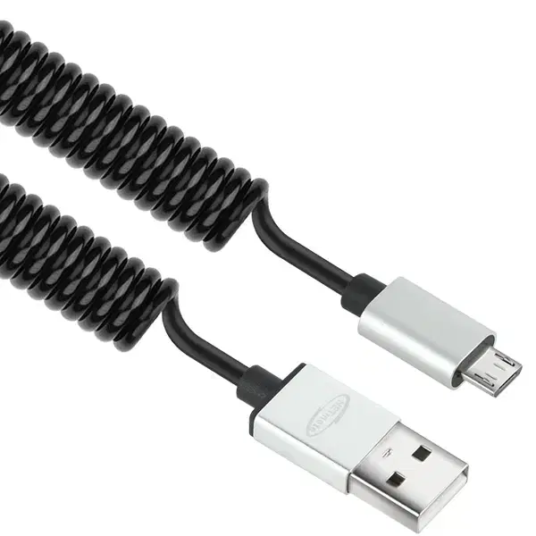 스프링형 USB 2.0 to 마이크로5핀 스마트폰 케이블 블랙 2m