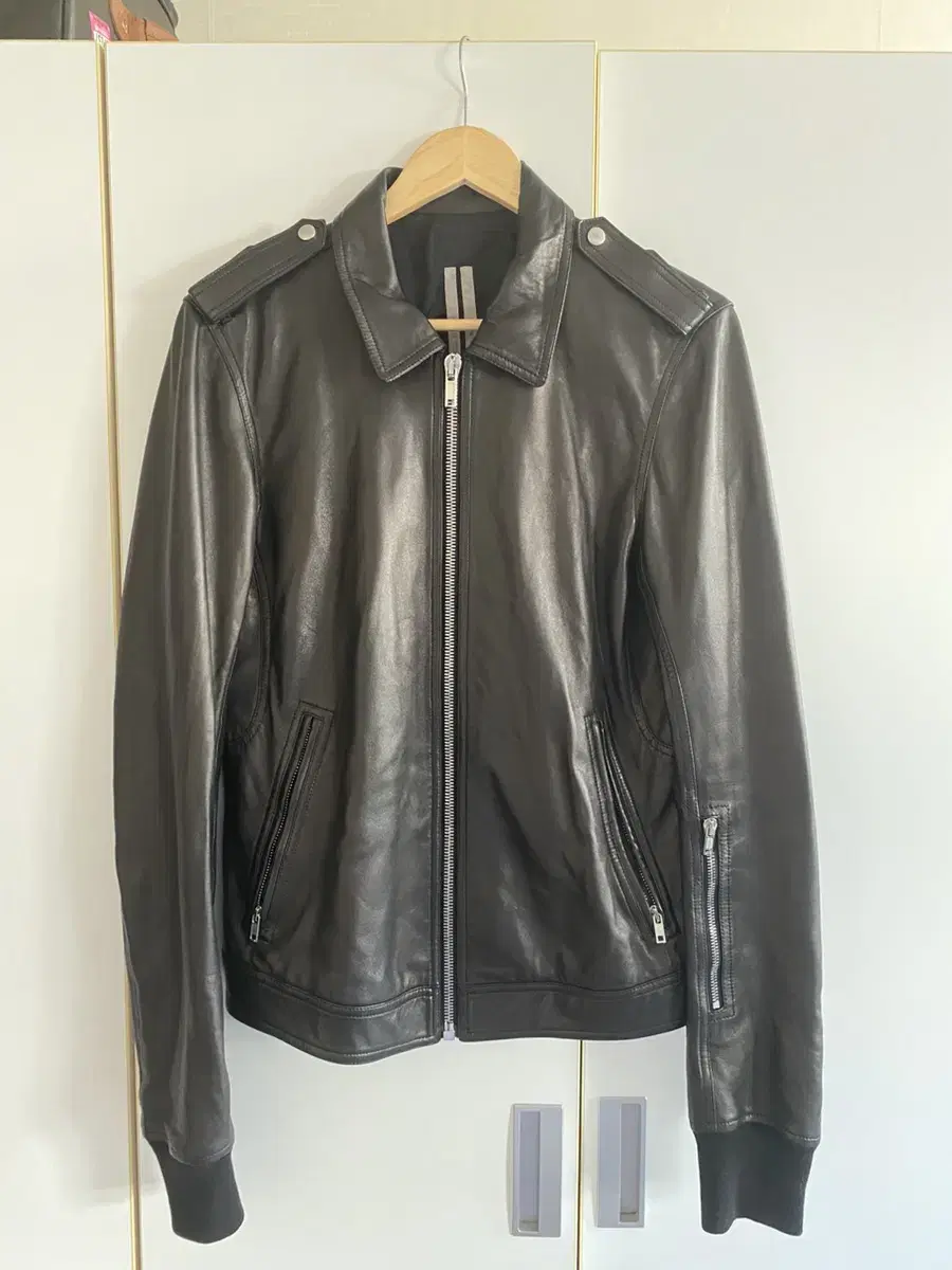 Rick Owens calfskin leather jacket