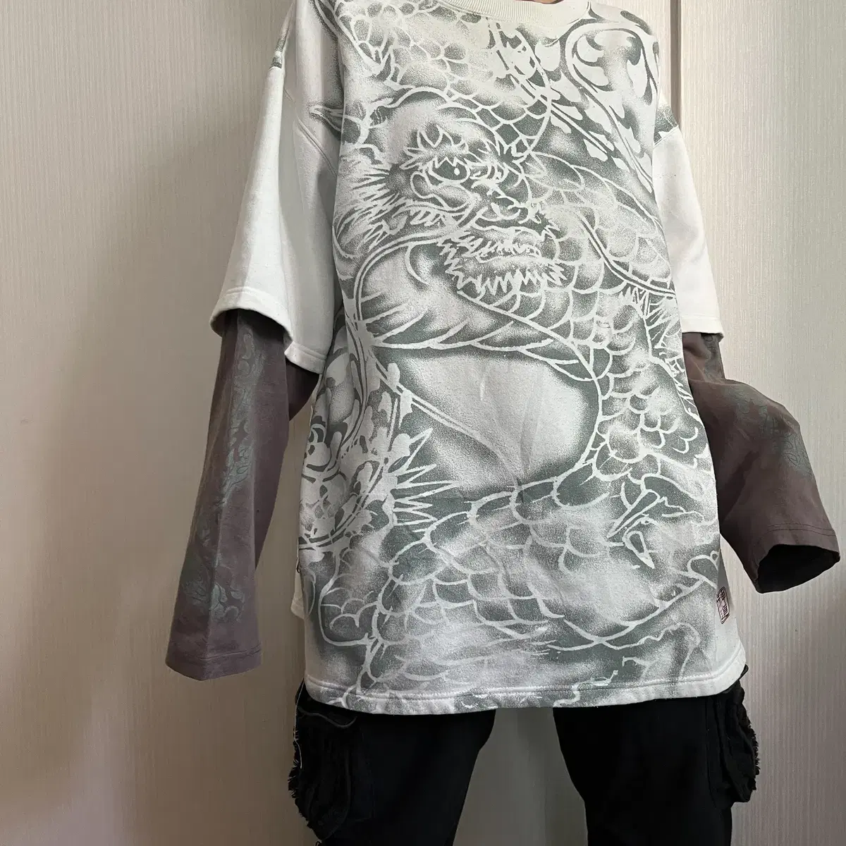 Oriental printing layered sleeve