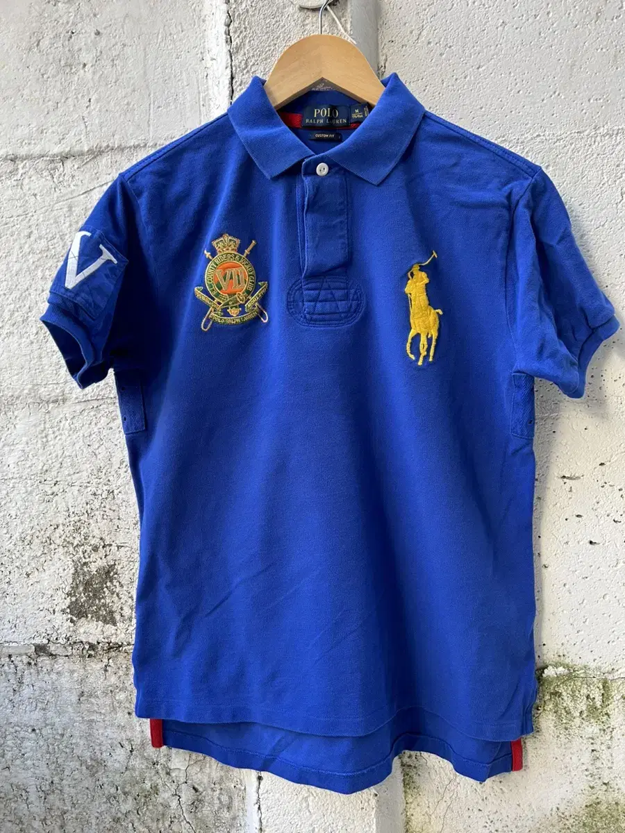 Ralph Lauren Polo Bloo Color Emblem Patch Vintage Rugby Shirt 95SIZE