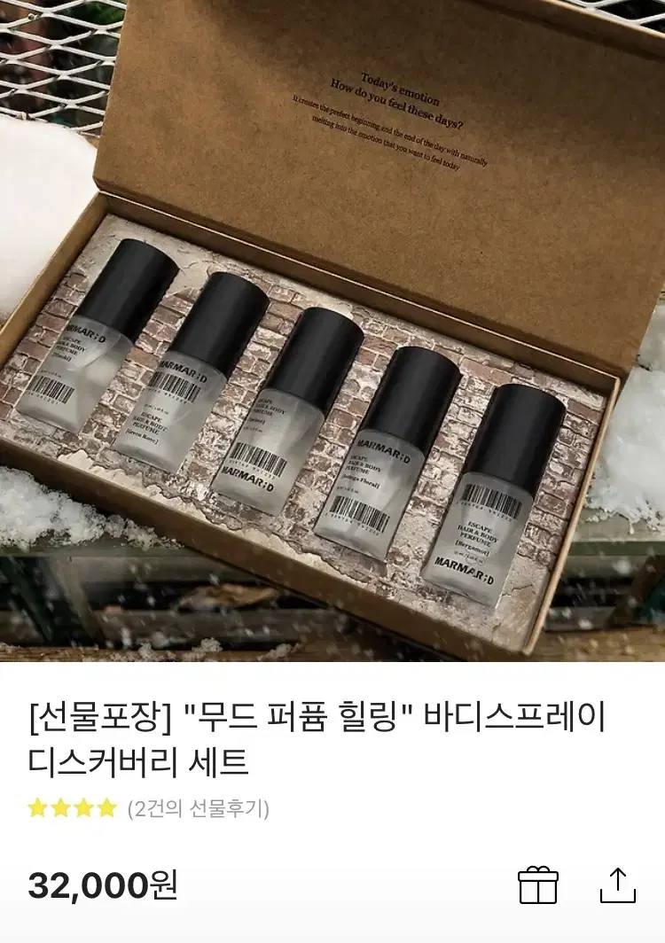 마르마르디 바디스프레이 디스커버리 세트 4개 새상품