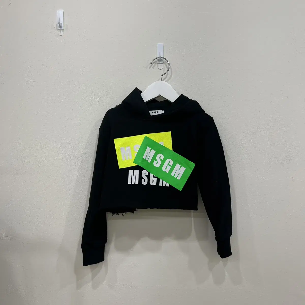 MSGM 키즈 크롭 후드티 4a