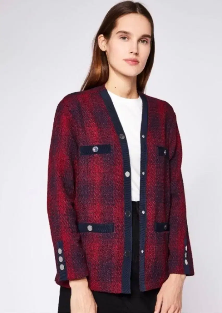 MAJOU Tweed Pocket Cardigan