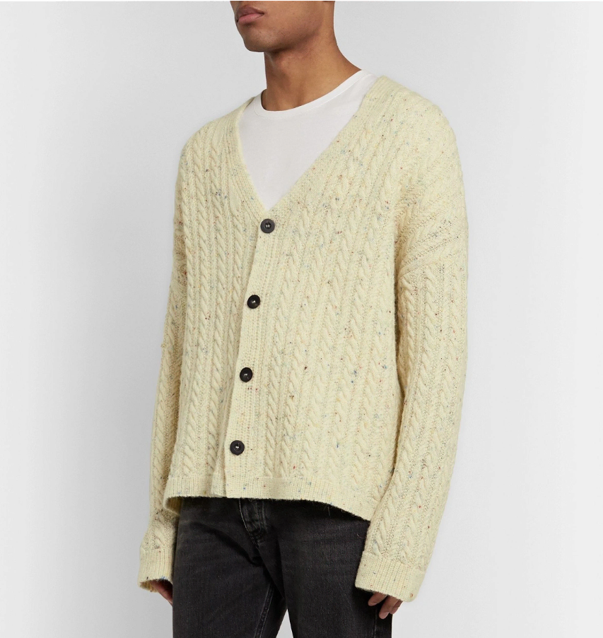 Our Legacy Rainbow Cable Knit Wool Cardigan