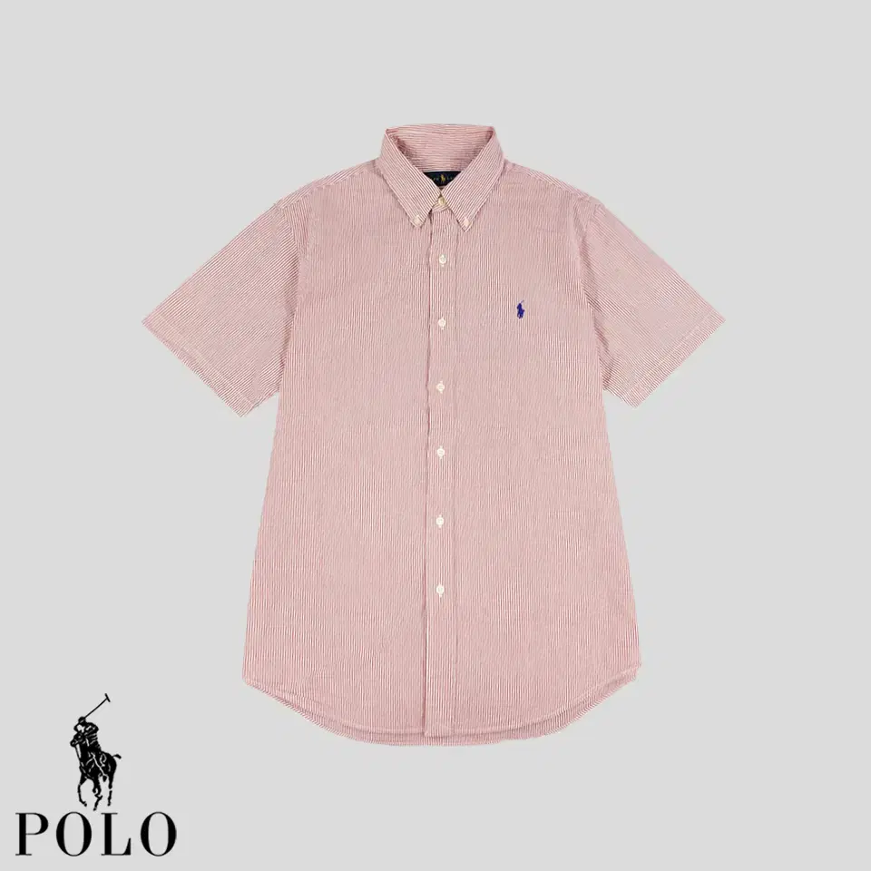 Polo Ralph Lauren Red White Striped Navy Pony Seersucker Button-down Vahn