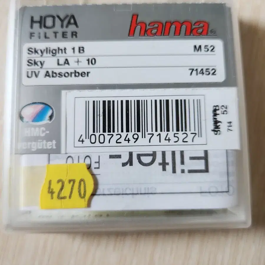 Hama HOYA 렌즈 필터 Skylight  M52