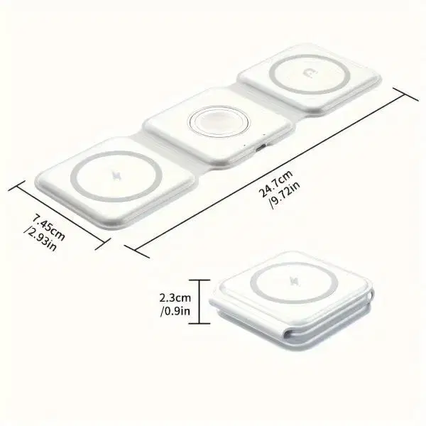 새제품 essager 맥세이프 자석 접이식 3in1 무선 충전기 휴대용