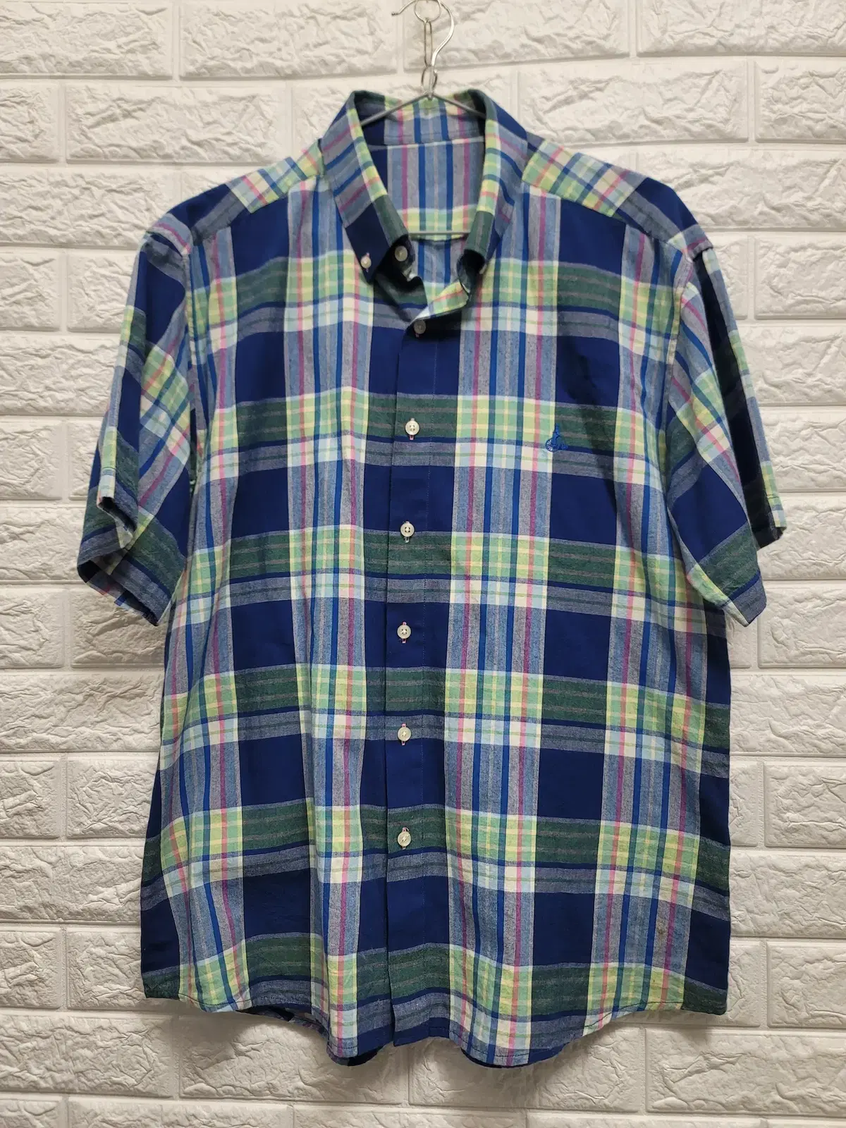 XL-(BEAN POLE)Bean pole check navy/shirt 59*78