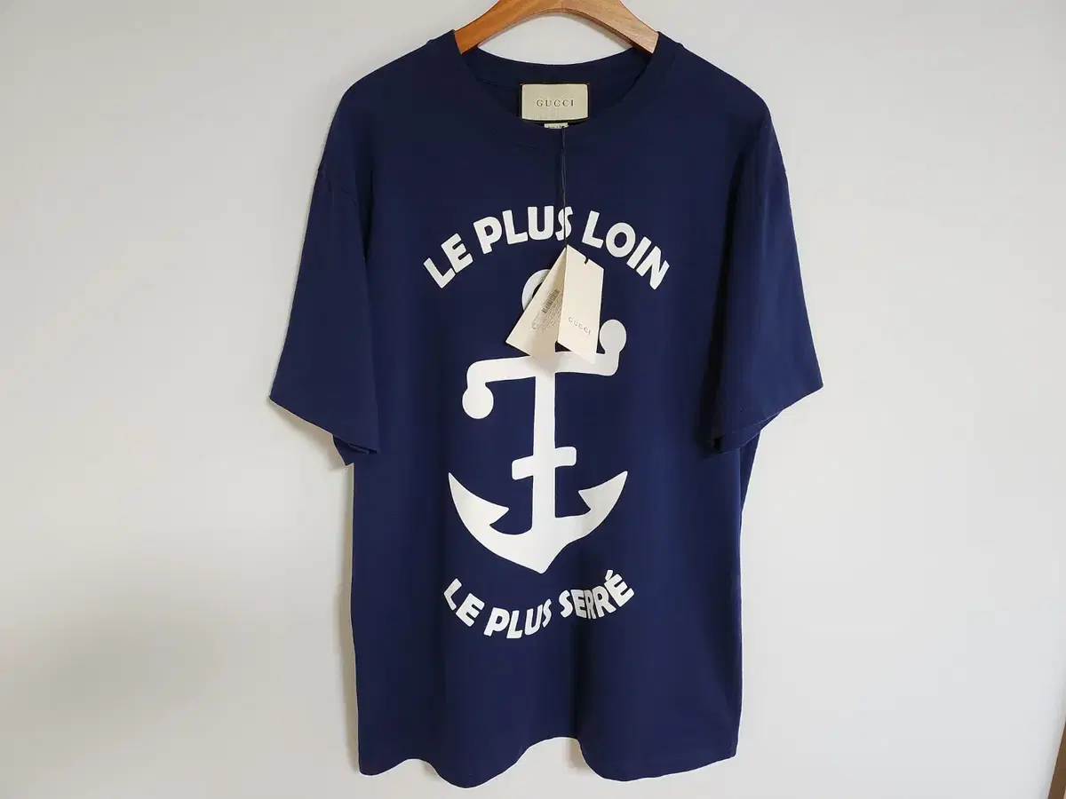 [L] Gucci Navy Anchor Overfit Short Sleeve T-shirt 565806