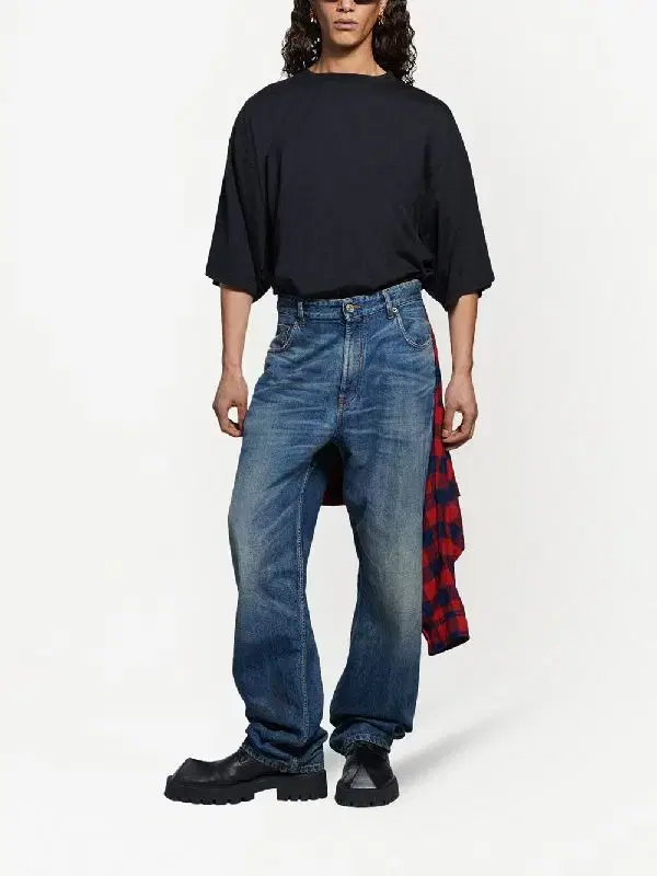 Balenciaga Shirt layered hybrid denim pants new