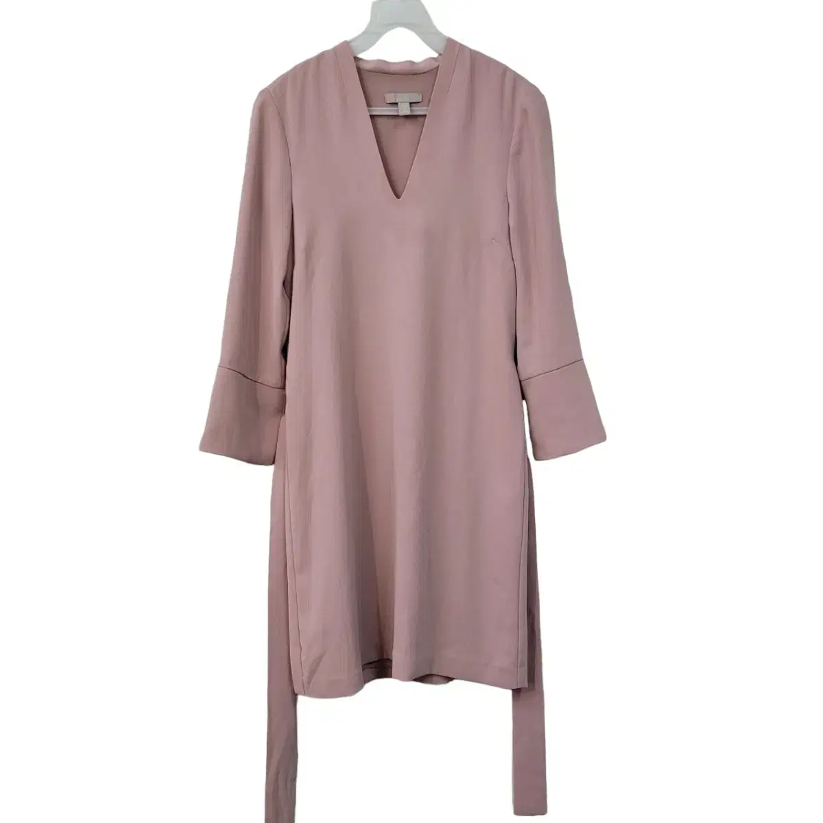 H&MSmall Poly-blend tonal pink V-neck ONEPIECE