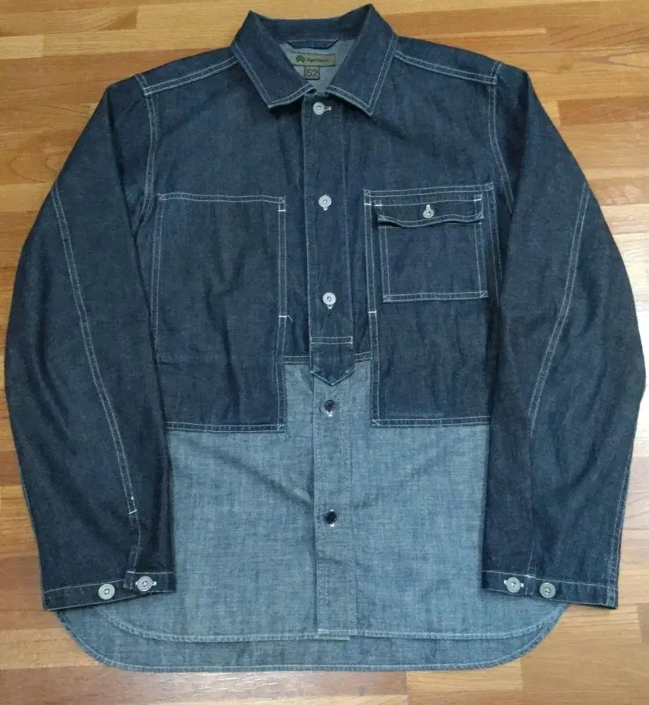 NIGEL CABOURN Nigel Carbon Utility Denim Shirt 52