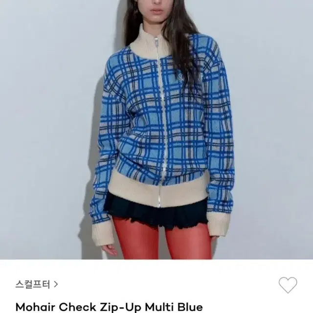 스컬프터 모헤어 체크 집업  Multi blue [L] 허윤진