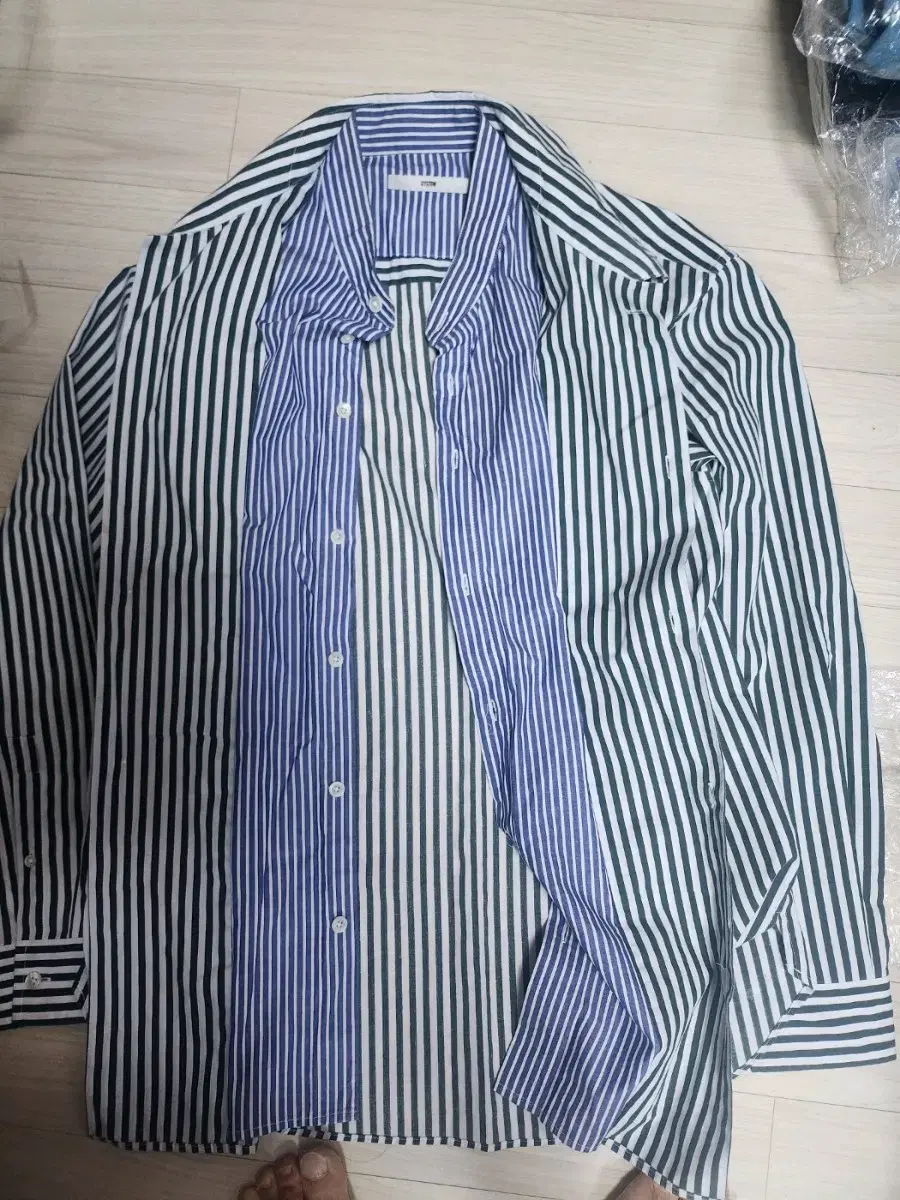 System Homme Genuine Layered Double Stripe Shirt Size 100