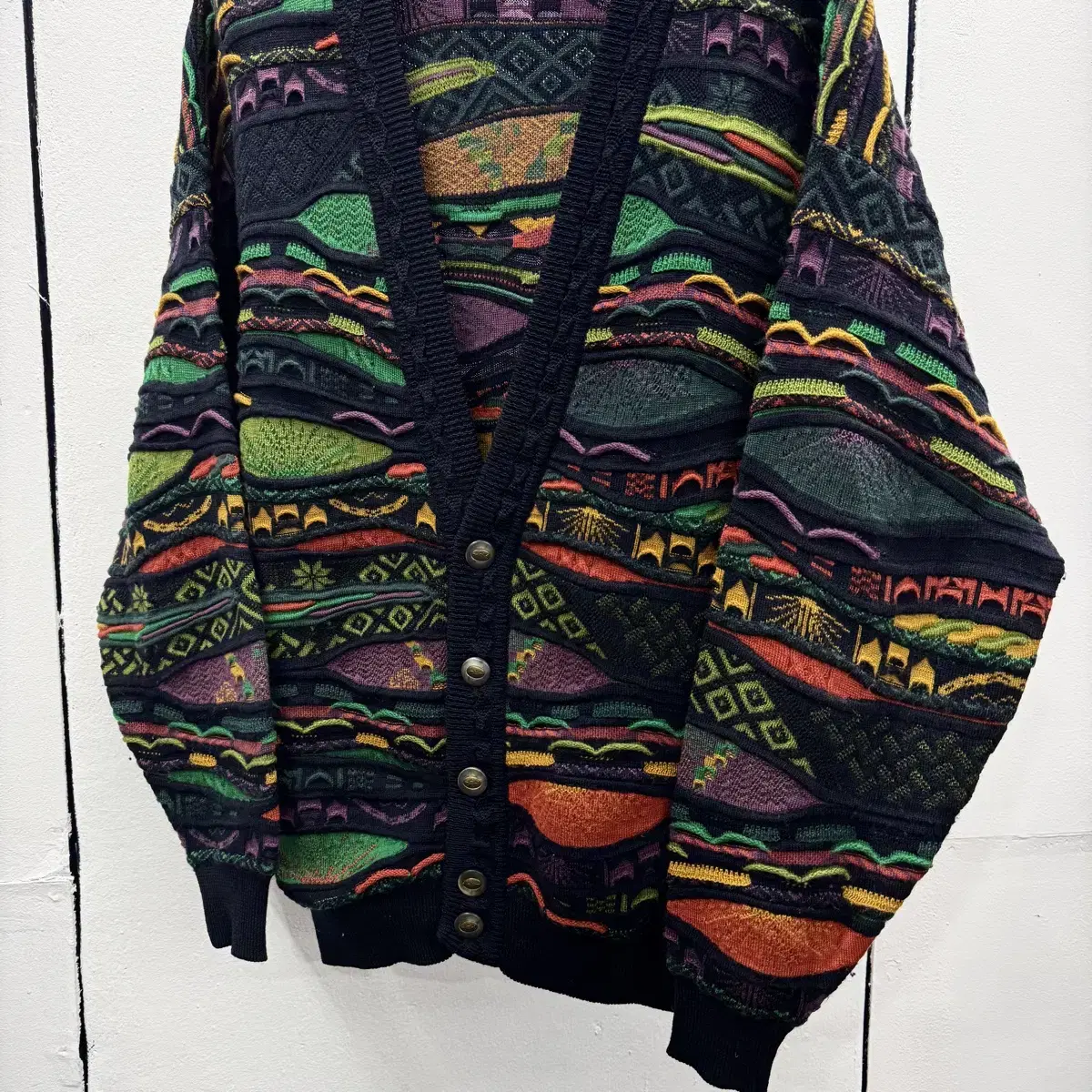 [L] 90s Geccu 케이블 입체 가디건 made in Austral