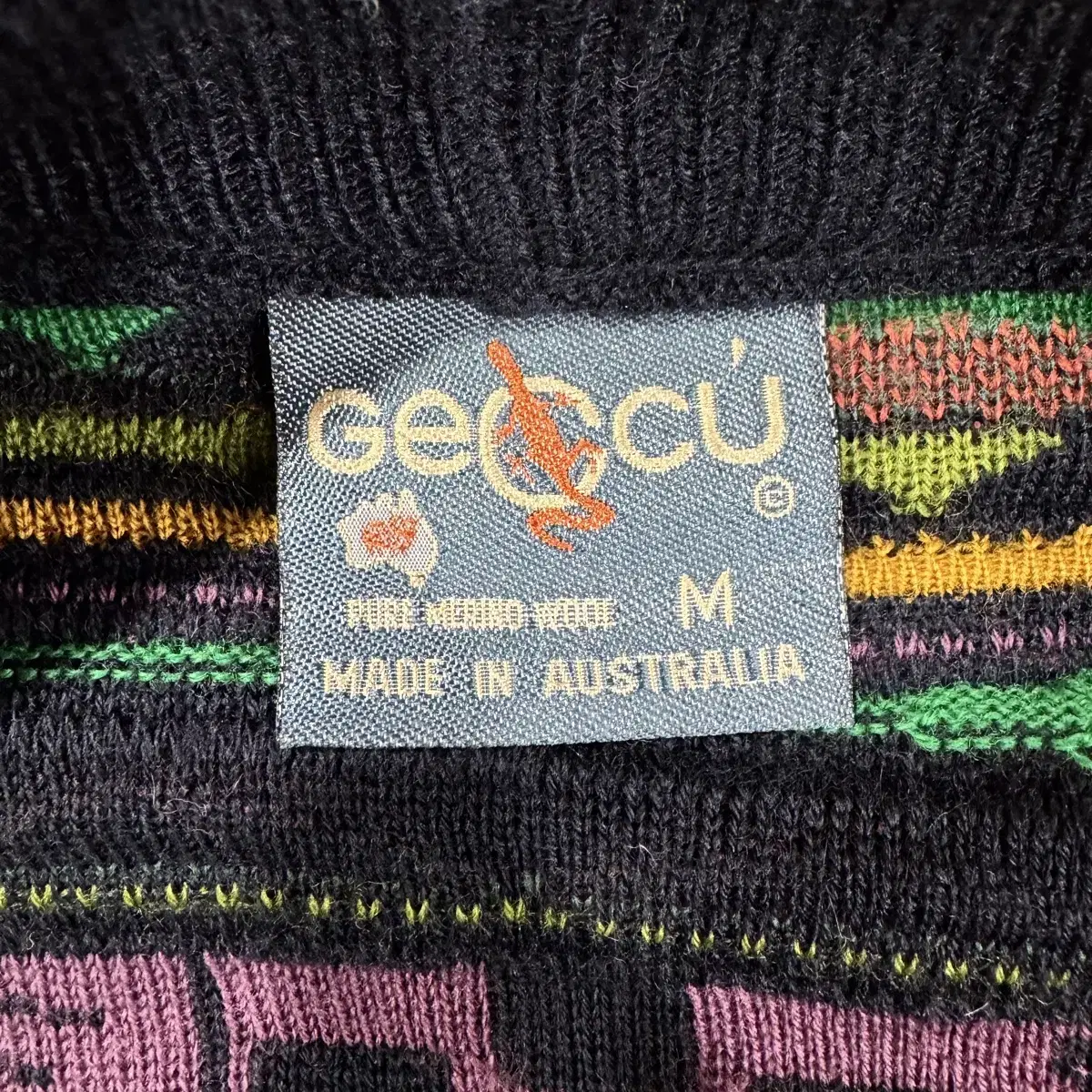 [L] 90s Geccu 케이블 입체 가디건 made in Austral