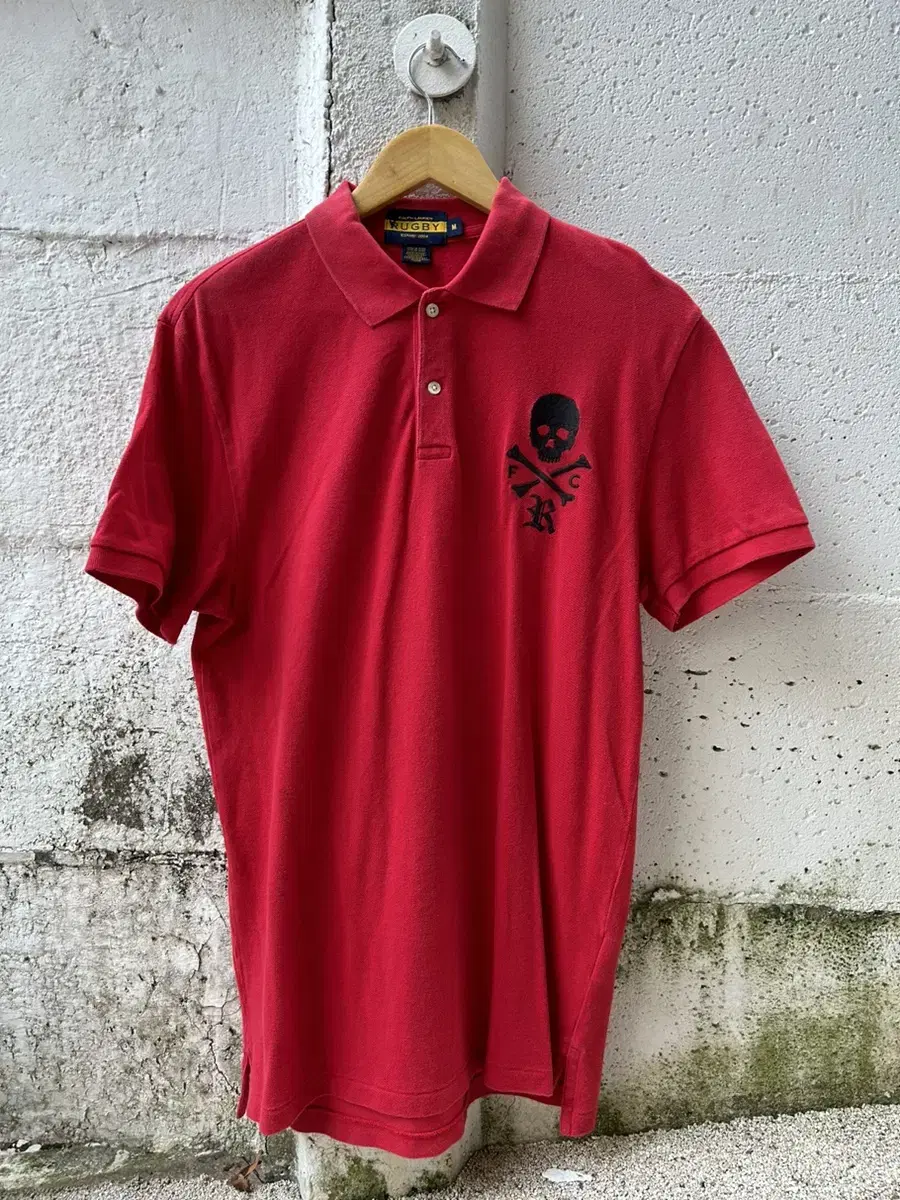 Ralph Lauren Polo Rugby Skull Embroidered Vintage PK Shirt 95SIZE