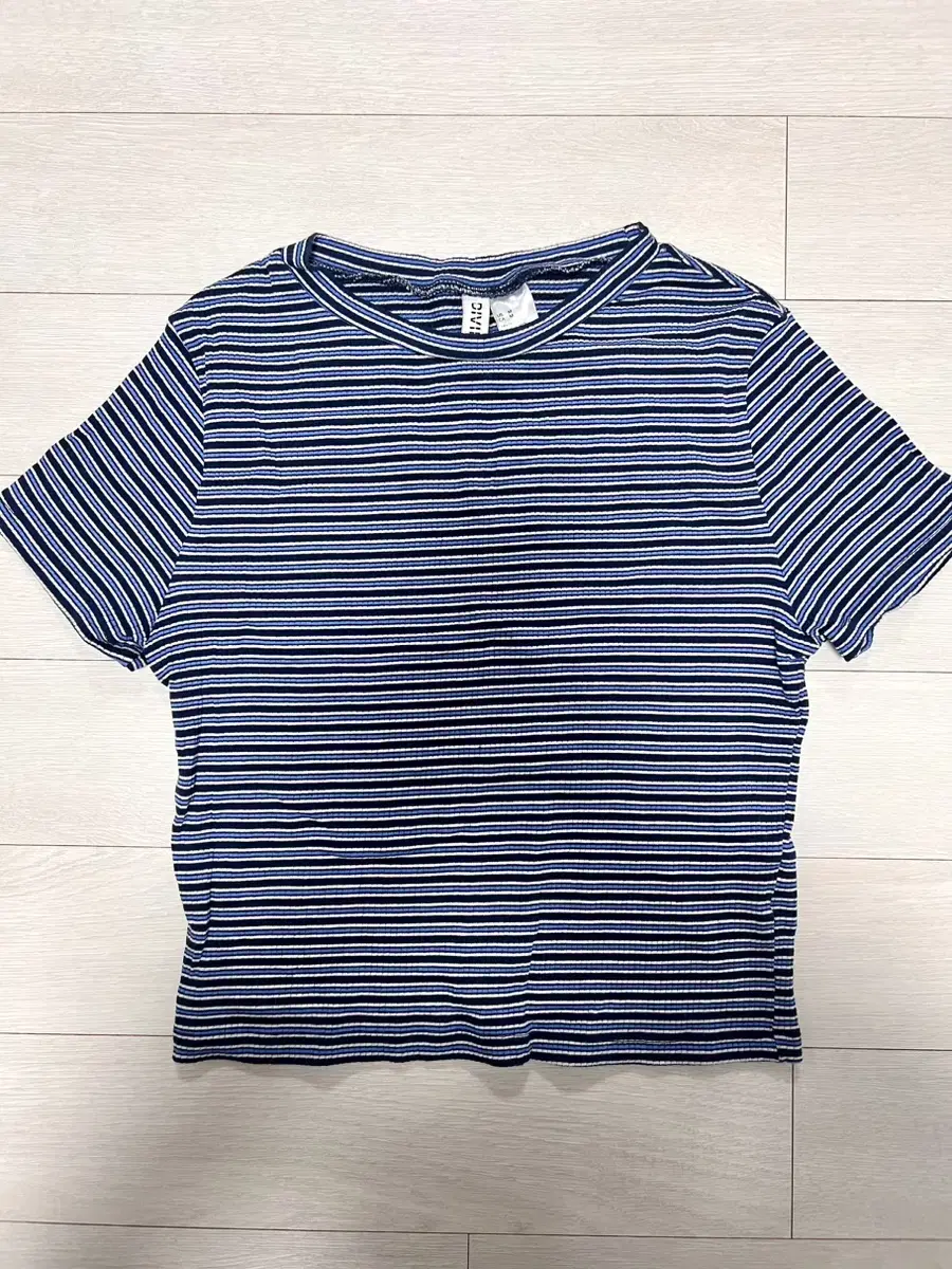 Blue striped crop top