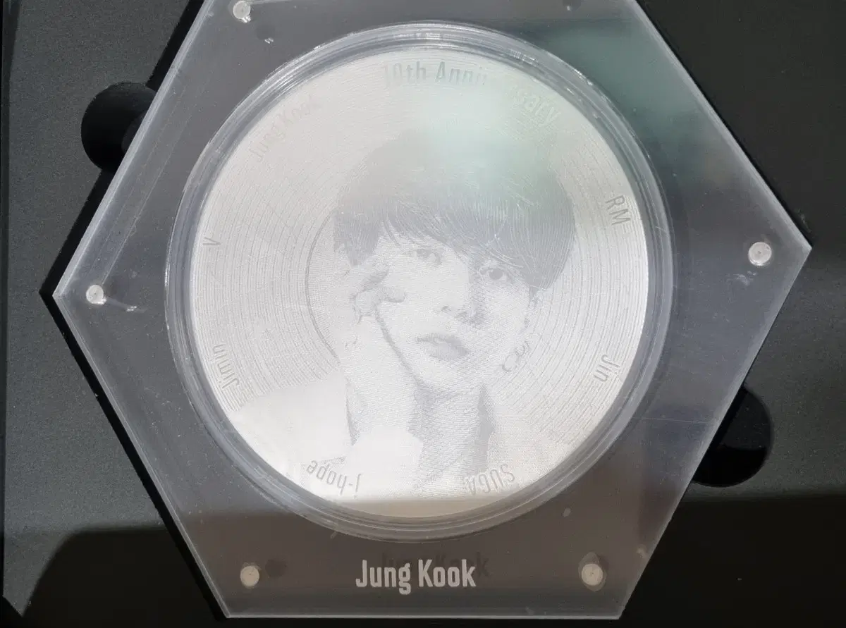 BTS 10th Anniversary Face Engraved Silver Coin jungkook Silver Medal