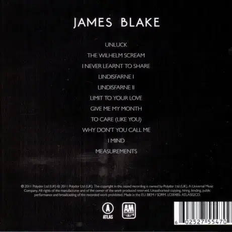 James Blake - James Blake (CD) 영국반 민트급