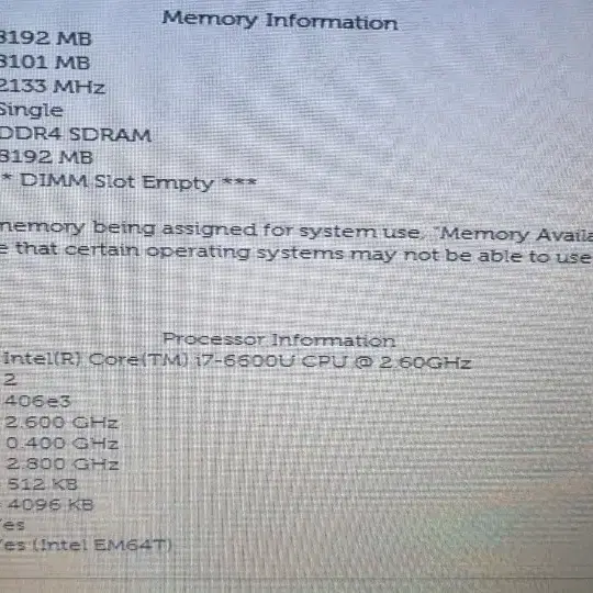 DELL E7270(i7-6600U) 노트북 부품용