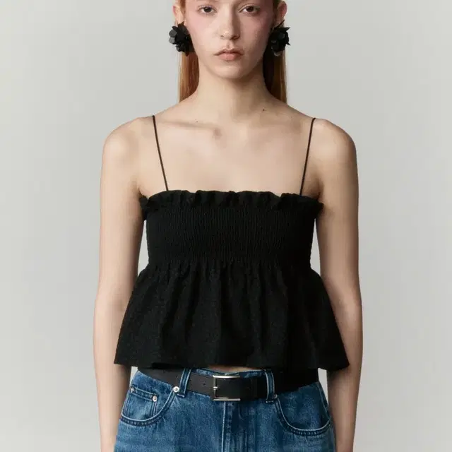 버뮬라 SMOKING FLARED TOP (BLACK) S