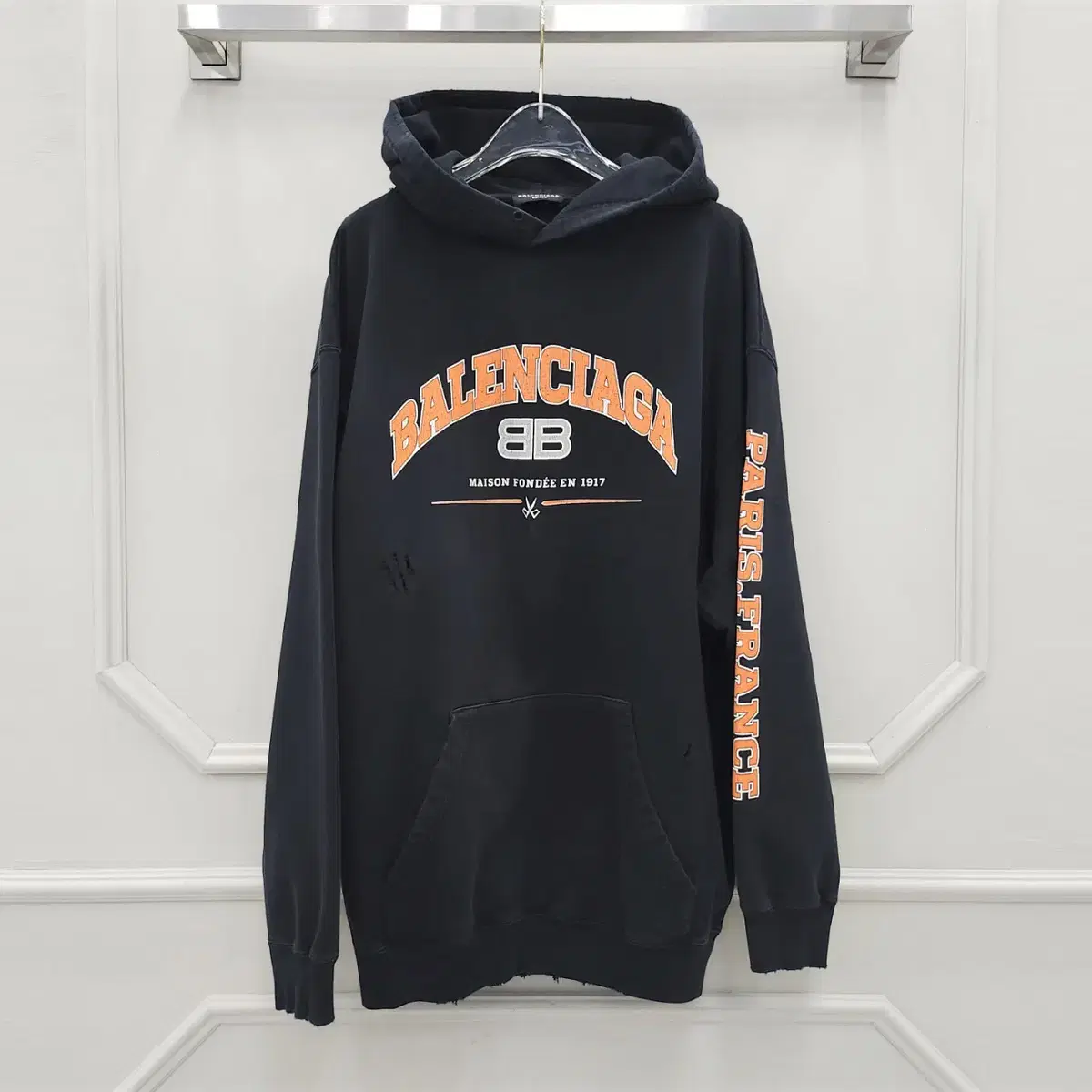 S / Balenciaga Vintage Maison BB Logo Over Hoodie