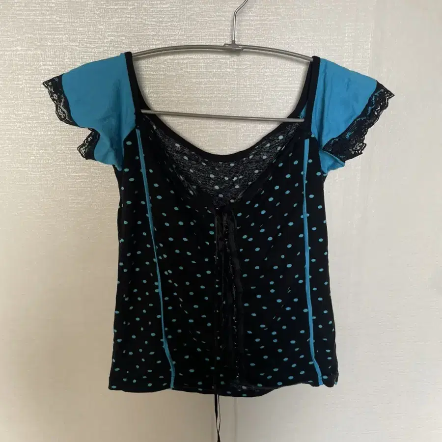 Vintage dot shirring Top