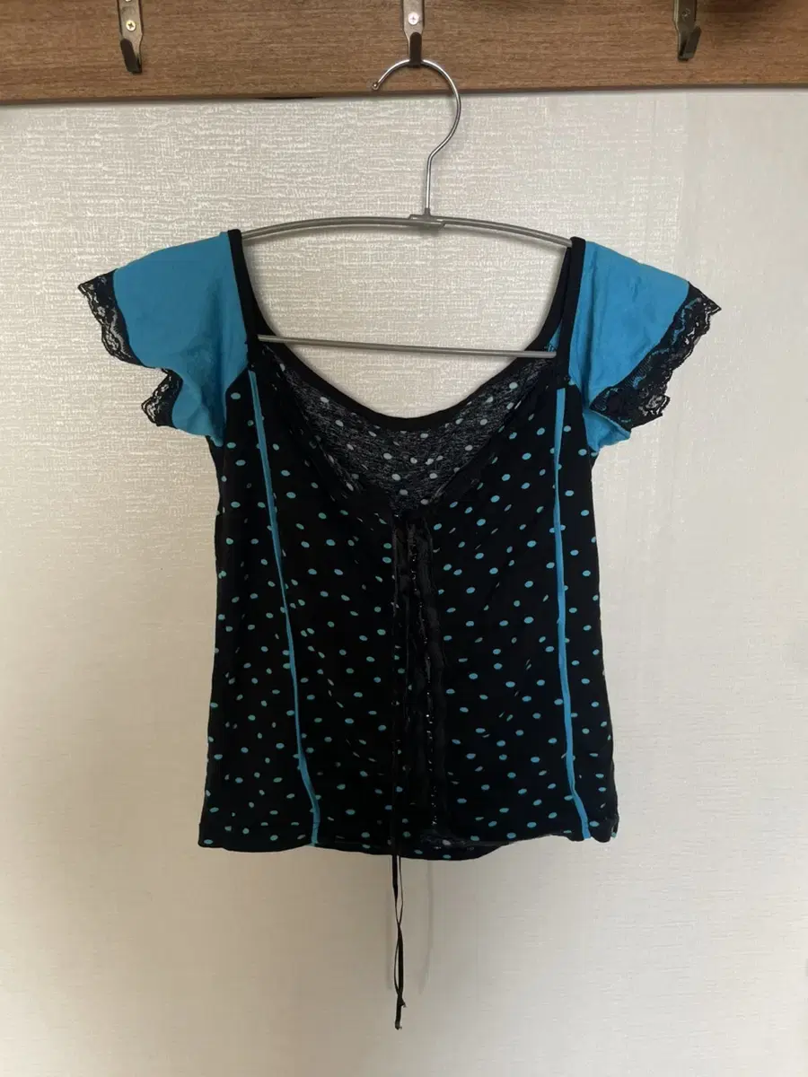 Vintage dot shirring Top