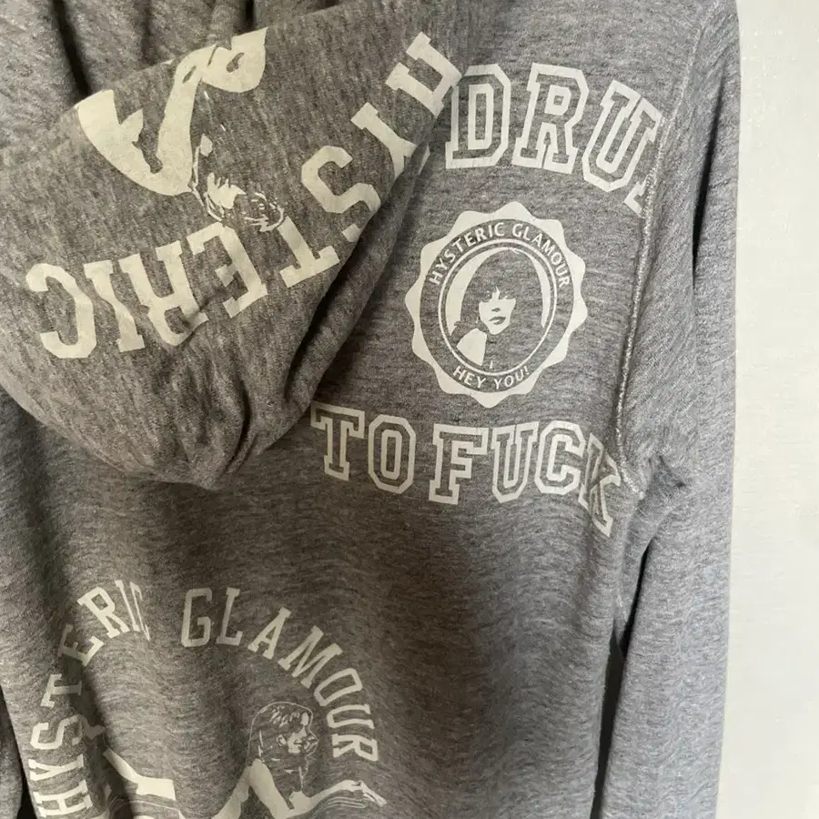 Hysteric glamour grey hooded zip up