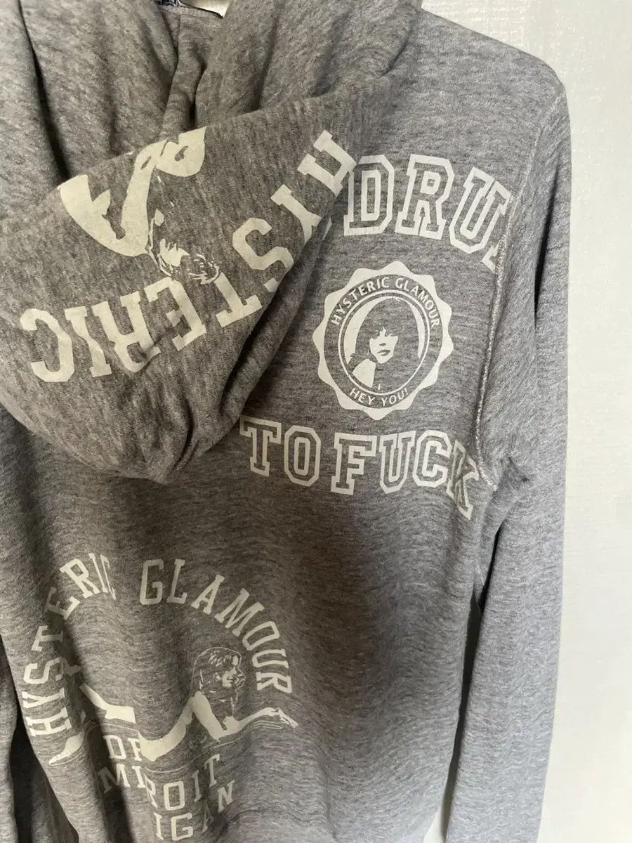 Hysteric glamour grey hooded zip up