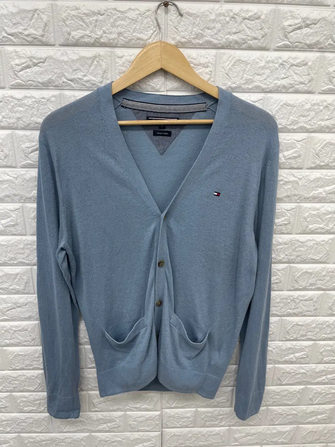 Tommy Hilfiger V-Neck Linen Cardigan(M/100) / B-090