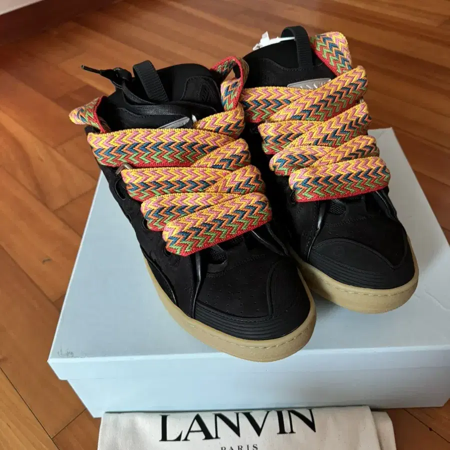 랑방 스니커즈 Lanvin Leather Curb