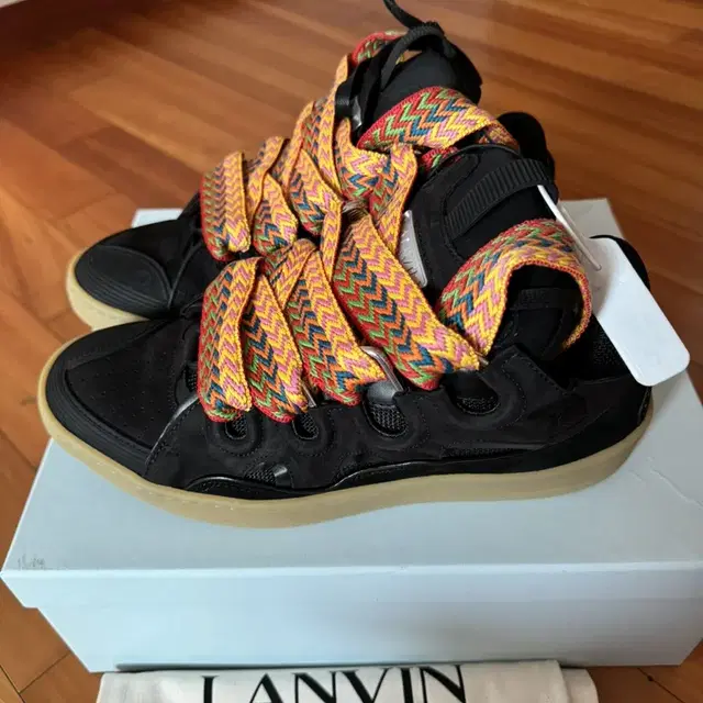 랑방 스니커즈 Lanvin Leather Curb