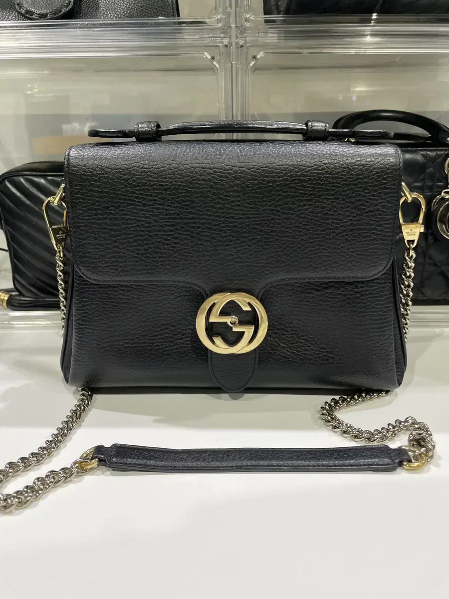 Gucci GG Interlocking Top Handles Small Chain Bag