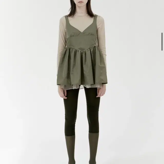 gyeong 경 tutu mini dress khaki (오늘만 가격내림