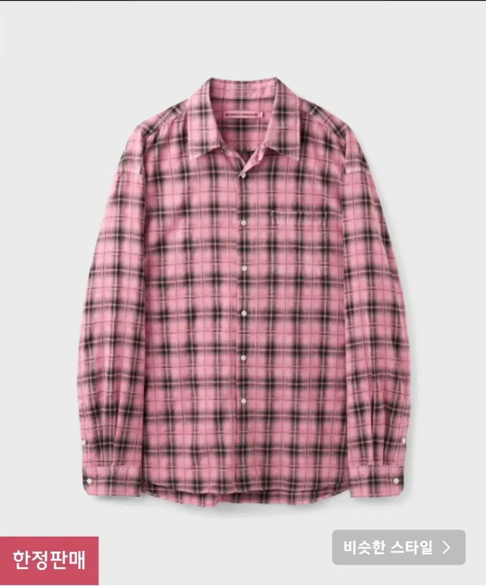 [M] Branded All-Onday Check Shirt Pink