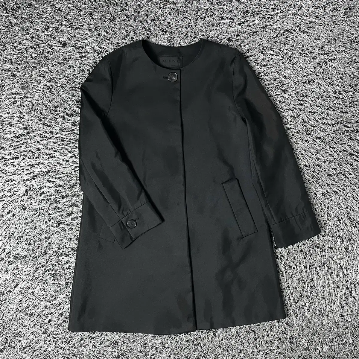 MINE Women's Cotton Silk No-Collar Jacket Coat