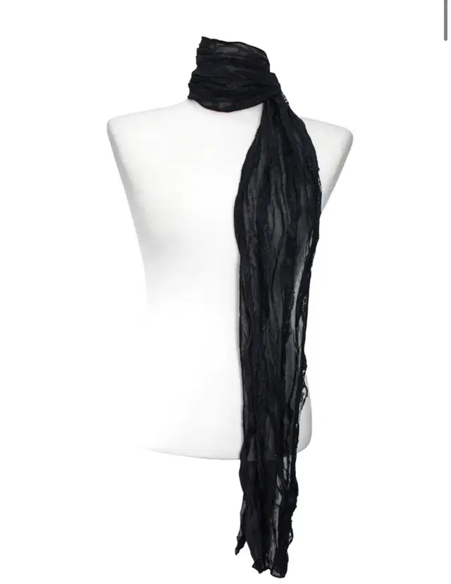 미애 miae Rough Wrinkle Scarf black 쓰리타임즈