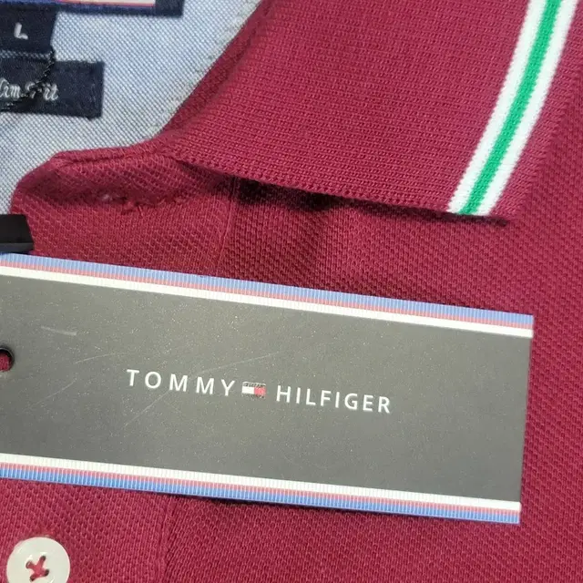 (새상품)TOMMY HILFIGER 타미힐피거 긴팔 배색카라티