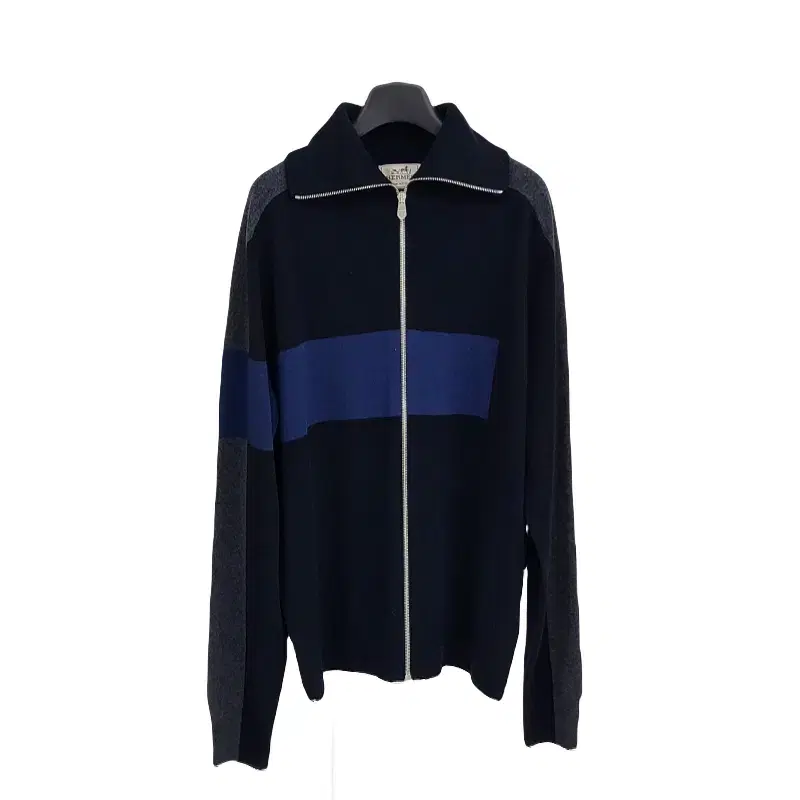 Hermès RAYURE COLOR Zip-up men's knit sweater