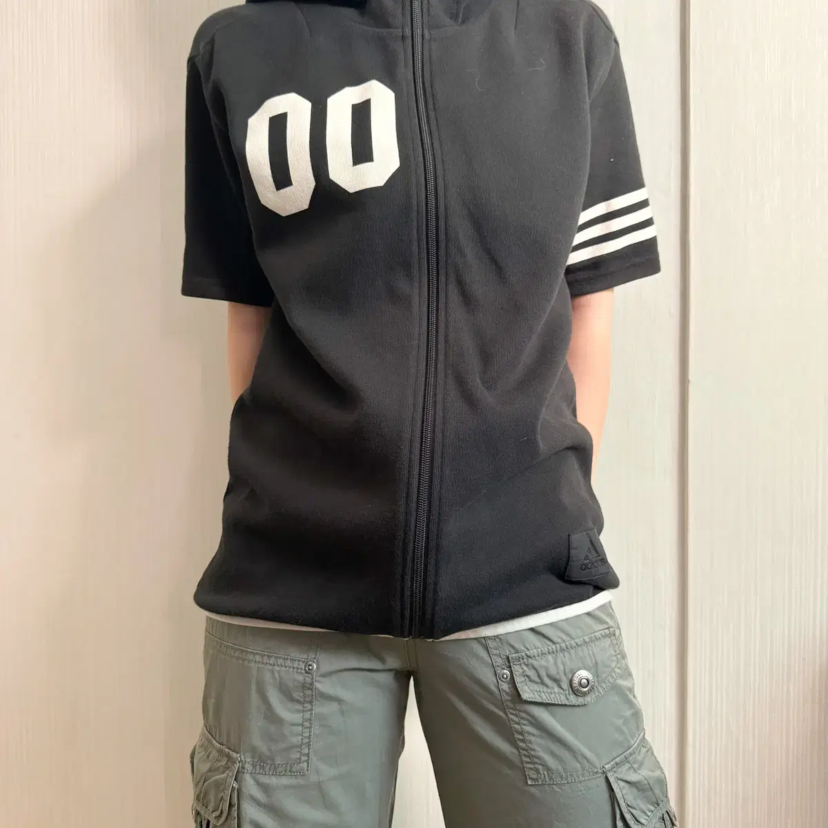 Adidas high neck hood zip up