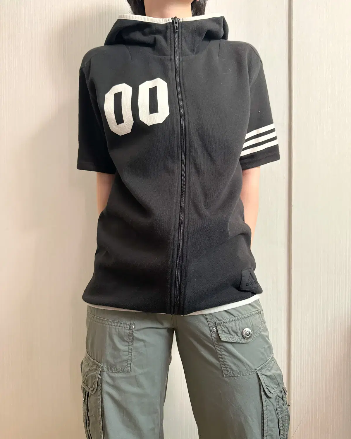 Adidas high neck hood zip up