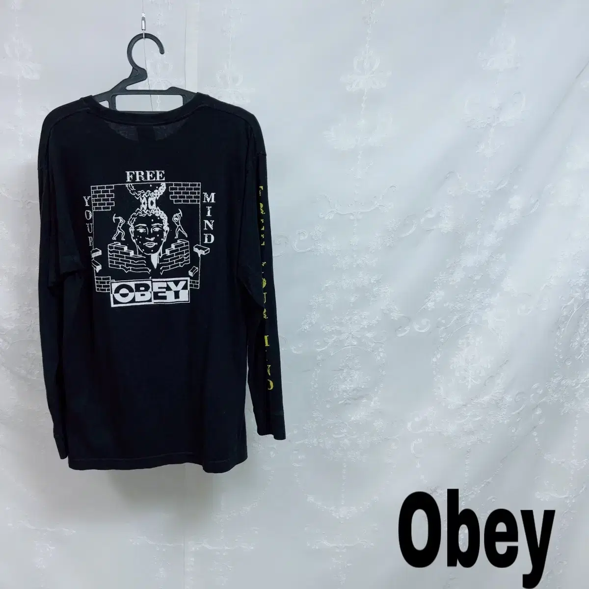 Obey Printed Black Long Sleeve Tee