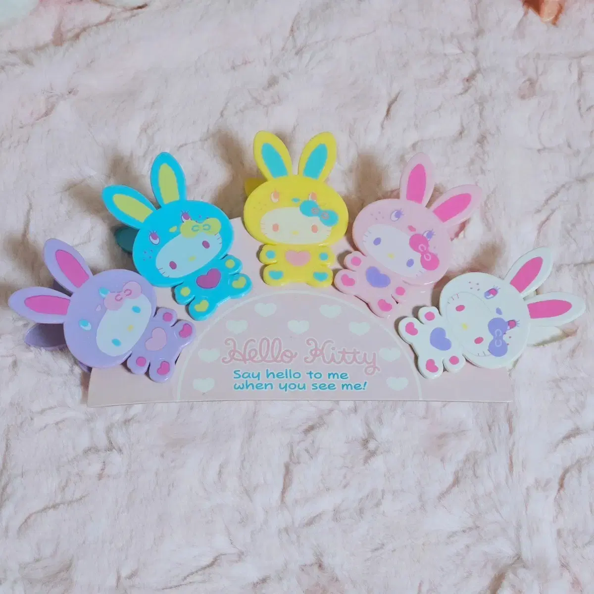 Sanrio Classic Kitty Colorful Varnish Clips (5ea)