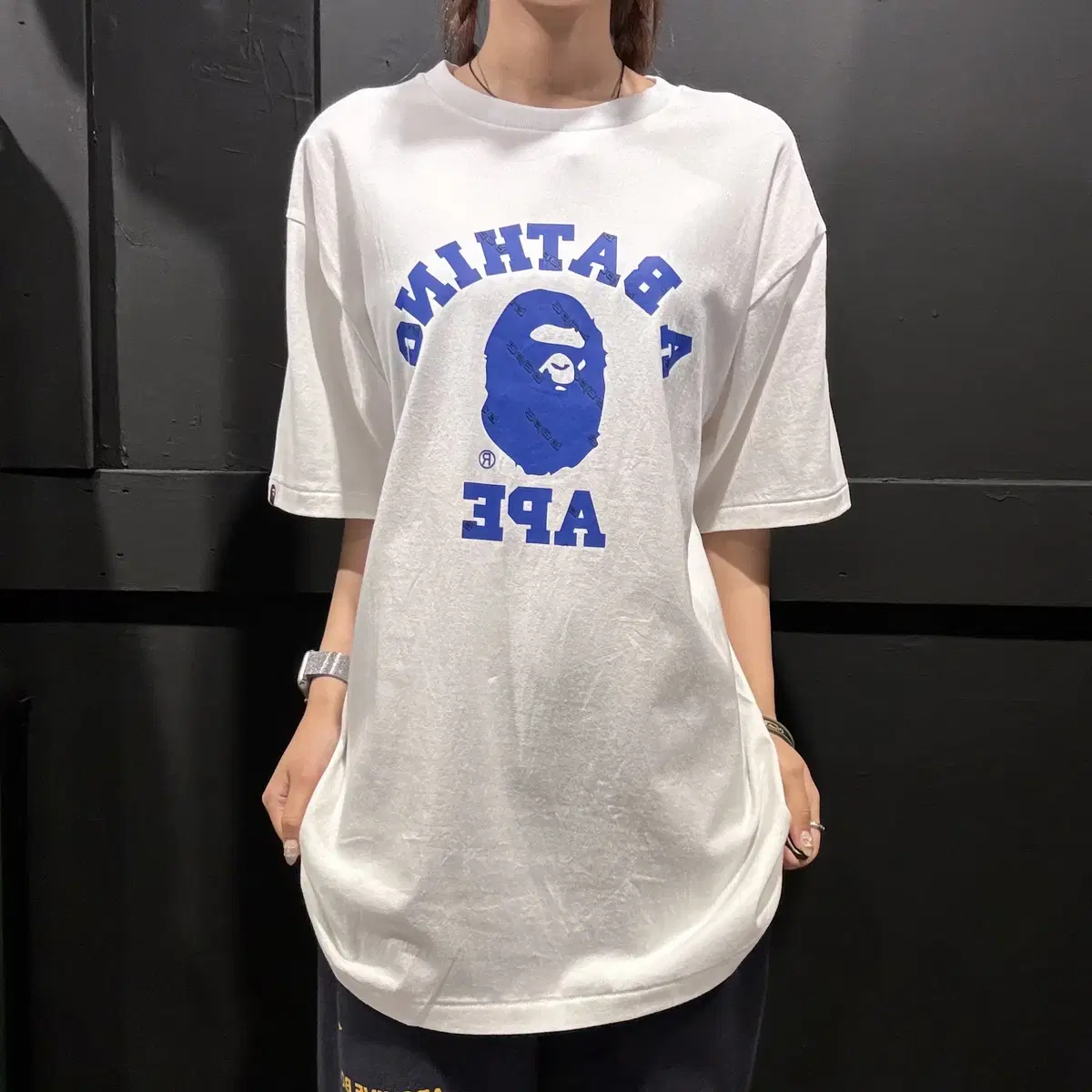 (032) A BATHING APE BAPE 베이프 블루사루 반팔(XL)